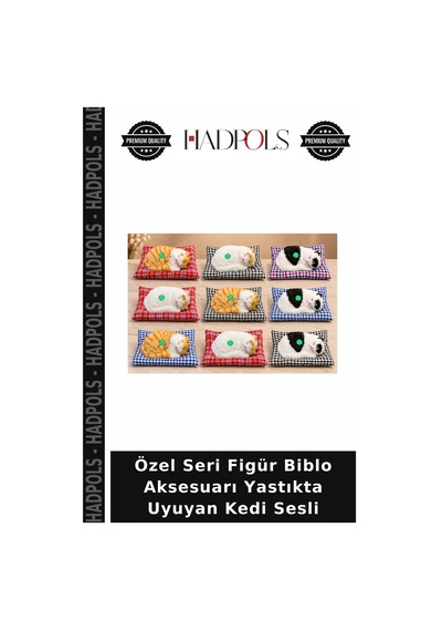 Özel Seri Figür Biblo Aksesuarı Yastıkta Uyuyan Kedi Sesli