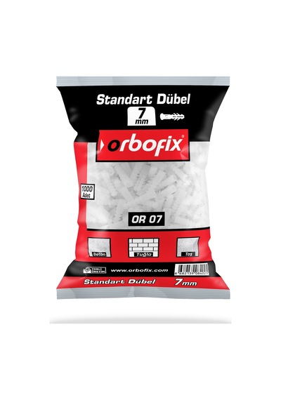 Plastik Dübel Beyaz 7mm 100 Adet