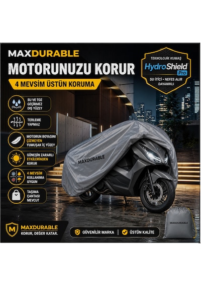 Sym Jet X 125 Çantasız Motorlar İçin Motosiklet Brandası Su Geçirmez Hıdro Shıeld Pro Kumaş Motor Brandası + Taşıma Çantalı