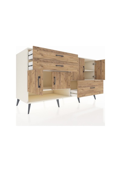 Kronos Konsol 3 Raflı 3 Çekmeceli 4 Kapaklı 176x59x99 Aytaşı-çam Aytaşı-çam