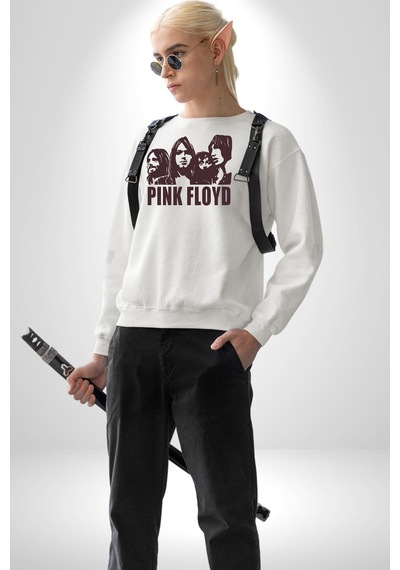 Pink Floyd Unisex Beyaz Sweatshirt Beyaz