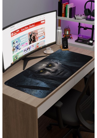 The Witcher V5 90x40 Xxl Gaming Kauçuk Kaymaz Taban Mouse Pad Fare Altlığı
