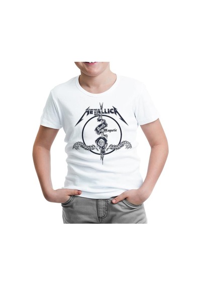 Lord Tshirt Metallica - Death Magnetic Beyaz Çocuk Tshirt