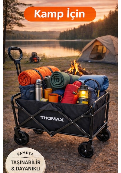Thomax Çok Amaçlı Katlanabilir Araba Ve Taşıma Arabası Kamp,piknik,plaj,pazar, Market Arabası