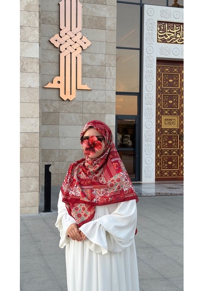 Qalortex Scarf Pamuklu Piraye Desen Eşarp-nar