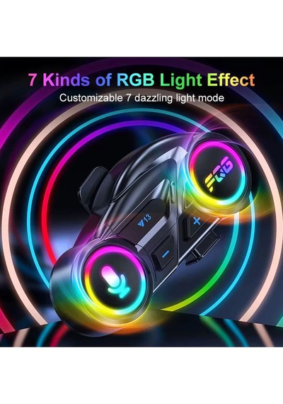 Y13 Motor Kask Kulaklık Rgb Modlu Radyolu Motosiklet Kulaklık 5.3 Bluetooth Intercom