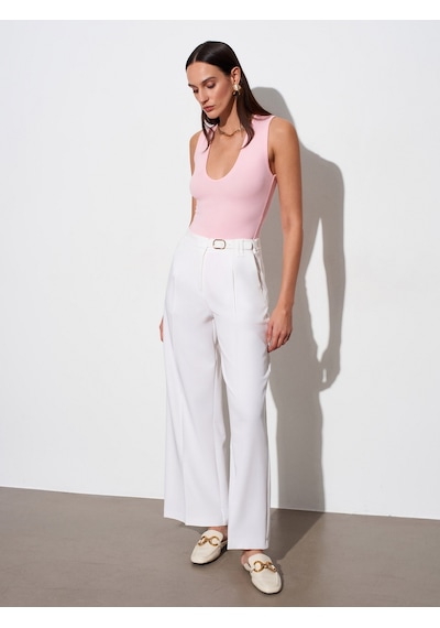 Dilvin 32835 V Yaka Bodysuit-toz Pembe