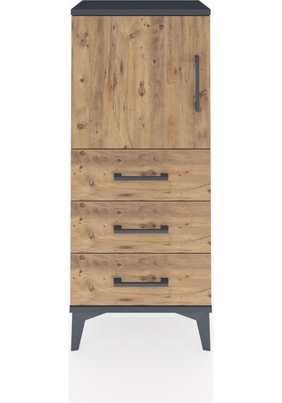 Arges Komodin 2 Raflı 3 Çekmeceli Tek Kapaklı 44x30x106 Antra... Antrasit
