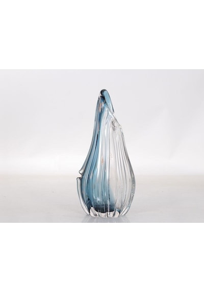 Blue And Clear Large Glass Vase 20x12x40 Cm