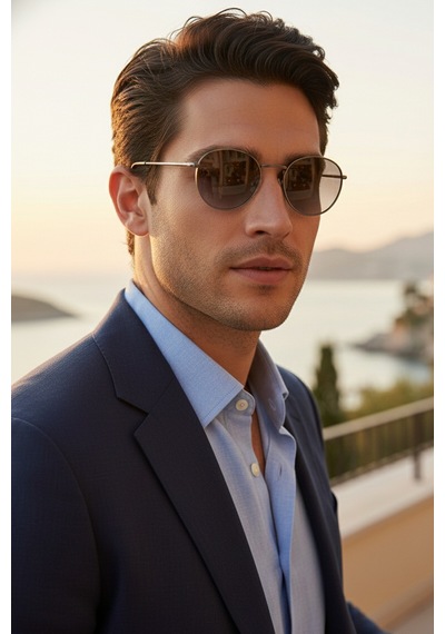 Daniel Klein Dk3263-1 Degrade Siyah Metalik Smoke Frame Yuvarlak Oval Polarize Camlı Unisex Güneş Gözlüğü Metalik - Siyah