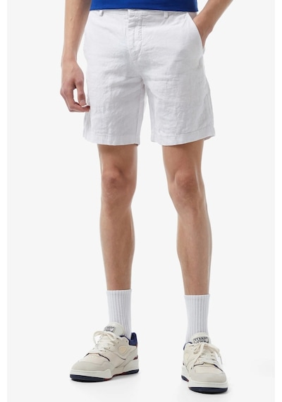 Lacoste Men's Slim Fit Linen Bermuda Shorts White Erkek Dar Kesim Keten Şort Beyaz