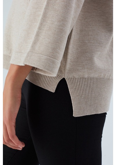 Peraluna Nell Pullover Yanları Yırtmaçlı 3/4 Kol İnce Kadın Triko Kazak Bej Melanj-bej Melanj Bej Melanj Peraluna Nell Pullover Yanları Yırtmaçlı 3/4 Kol İnce Kadın Triko Kazak Bej Melanj-bej Melanj Bej Melanj