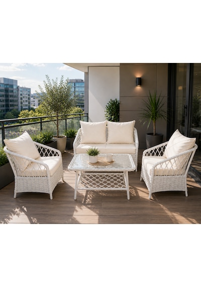 Omit Pazar Beyaz Rattan Bahçe Balkon Oturma Takımı 2+1+1 Cam Sehpalı Balkon Mobilyası, Bahçe Takımı, Teras Oturma Grubu Omit Pazar Beyaz Rattan Bahçe Balkon Oturma Takımı 2+1+1 Cam Sehpalı Balkon Mobilyası, Bahçe Takımı, Teras Oturma Grubu