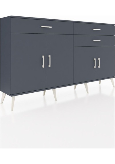 Arges Konsol 2 Raflı 3 Çekmeceli 4 Kapaklı 176x30x99 Antrasit-ant Antrasit-antrasit Arges Konsol 2 Raflı 3 Çekmeceli 4 Kapaklı 176x30x99 Antrasit-ant Antrasit-antrasit
