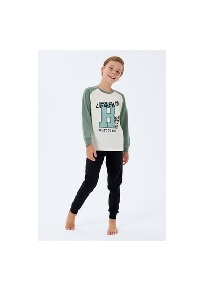 Rolypoly Erkek Çocuk Beyaz Pijama Takım Beyaz-01/6-7yas
