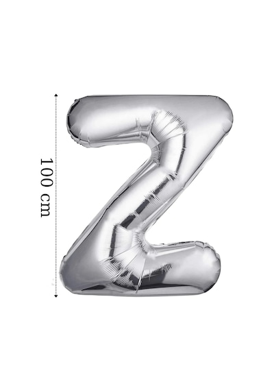 Folyo Balon Z Harfi Helyum Balon 100 Cm Gümüş Renk - Z Harf Balon - Harf Folyo Silver Balon Çok Renkli