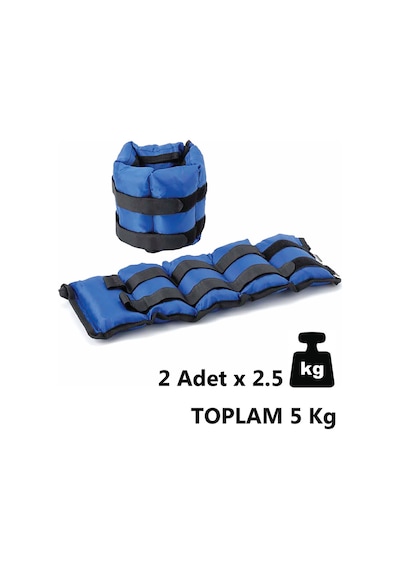 2,5 Kg X 2 Adet Mavi El Ayak Bileği Ağırlığı + El Yayı Mavi
