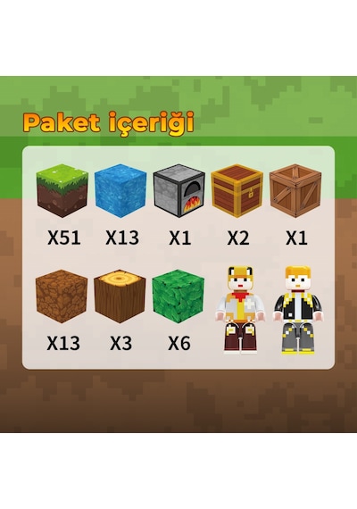 Sembo Block Pixelworld Macera Manyetik Bloklar Mıknatıslı Küpler 90 Parça