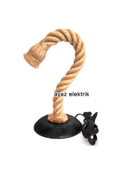 Dekoratif Hareketli Halat Masa Lambası 2 Metre Anahtarlı Kablolu(323036131) Siyah Duy