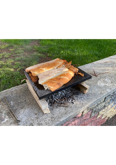 Mangal Taşı 35x40cm - Doğal Bazalt Taşı Mangal, Barbekü, Pişirme