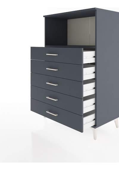 Hyperion Dolap Tek Raflı 4 Çekmeceli 88x44x134 Antrasit-antrasit Antrasit