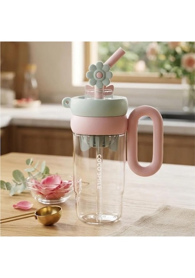 Cocosmile 1000ml Tritan Su Matarası Sporcu Su Şişesi Pink Cs8832 Açık Pembe