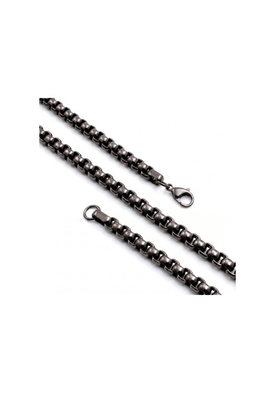 Beycen Aksesuar Oval Arnavut Erkek Çelik Kolye 5mm 55cm Siyah 3902eck027 Çok Renkli