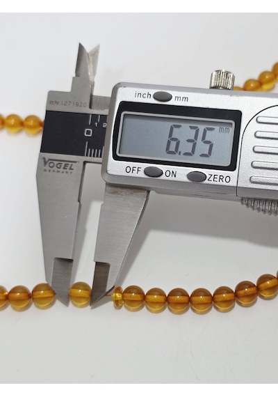 Doğal Kaya Damla Kehribar Tesbih 99luk 6,5mm 16,20 Gram