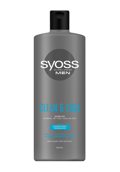 Syoss Men Clean Cool Normal ve Yağlı Saçlar için Şampuan 500 ML