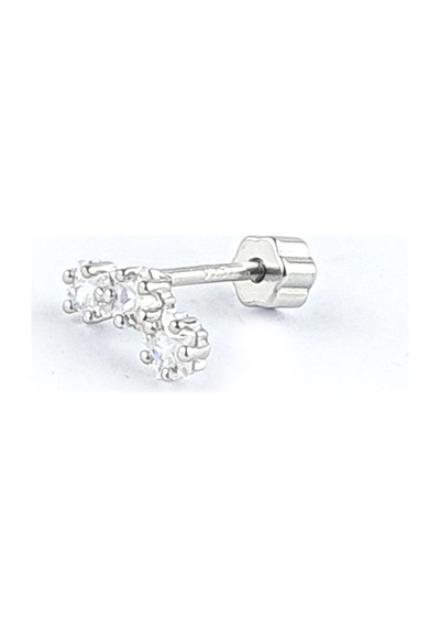 Pırlanta Parlaklığında Zirkon Taşlı 925ayar Gümüş Yay Tragus Helix Piercing Gümüş