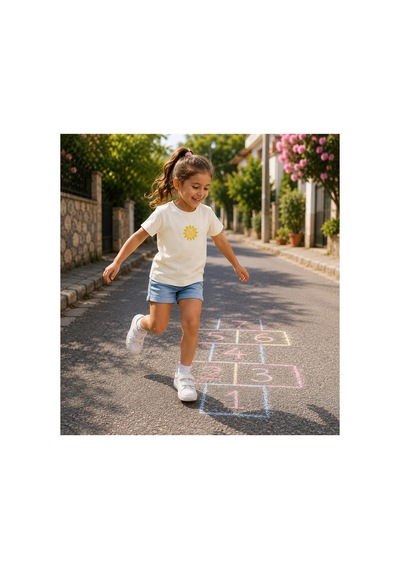 Tuffy Kids Kız Çocuk Güneş Baskılı Kısa Kollu Tişört SARI
