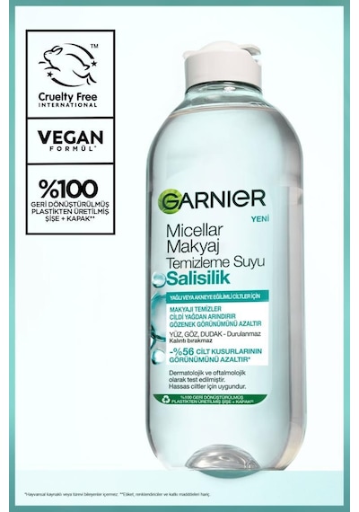 Salisilik Micellar Makyaj Temizleme Suyu 400ml 3600542661706-11186 Salisilik Micellar Makyaj Temizleme Suyu 400ml 3600542661706-11186