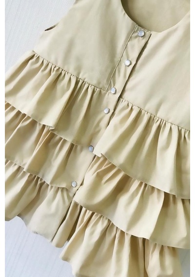 Kat Kat Etek Camel Kız Çocuk Bebek Tasarım Elbise 001