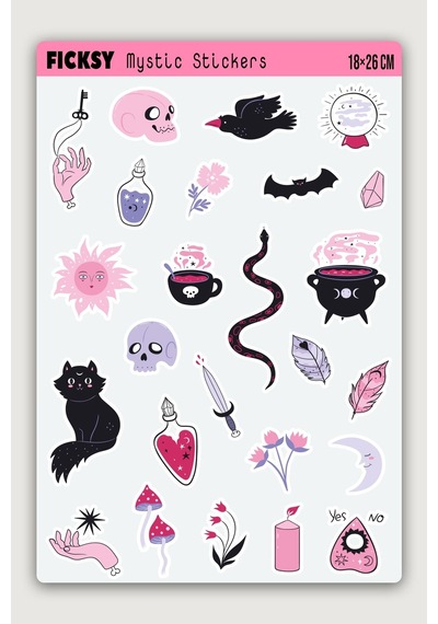 Mistik Sticker Seti - 25 Adet Etiket Çıkartma Diğer
