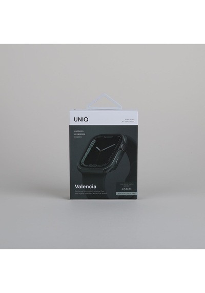 Apple Uyumlu  Watch 45mm Kasa Koruyucu Metalik Görünüm Valencia Serisi Camlı Kasa