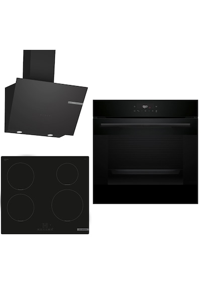 Bosch HJG852YB0T - PUE611BB5E - DWK66PJ60T İndüksiyon Ocaklı Siyah 3 Lü Ankastre Set 639