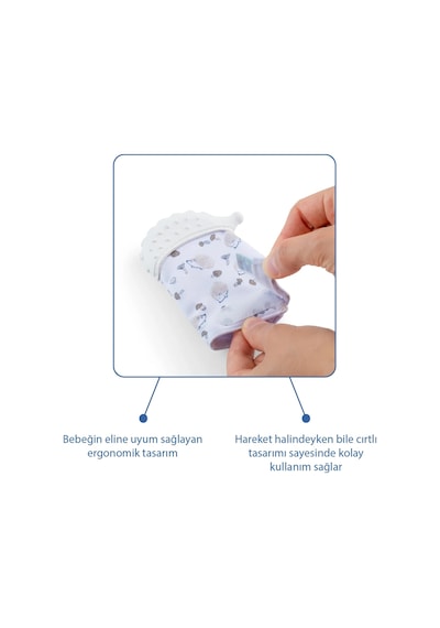 Babyjem Bebek Diş Kaşıyıcı Eldiveni Kirpi Ekru