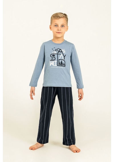 Arnetta Baba Oğul Stay Wild Mavi Uzun Kol Pijama Takım Ar3829-a-v1 Ar3829-a-v1