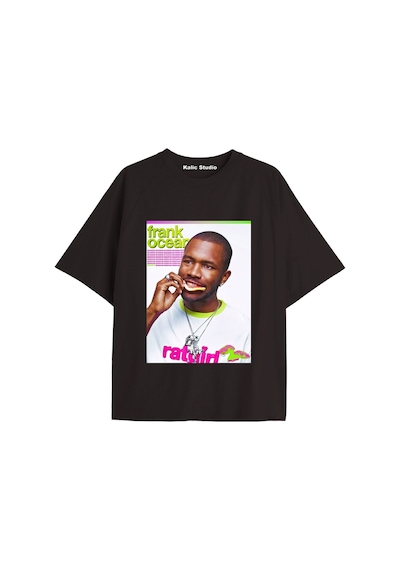 Kalic Studio Unisex Erkek Kadın Blond Frank Ocean Siyah T-shırt Franksiyah6
