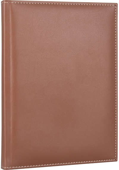 2K 2027 Yeni Yıl Deri Kapak Ajanda Defter Tarihli Çizgili 17x24 CM - Taba