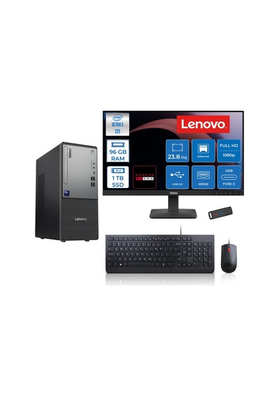 Lenovo ThinkCentre Neo 50T Gen 6 13BD007UTR2427F33 Ultra 5 225 96 GB 1 TB SSD RX550 23.8" Free Dos Masaüstü Bilgisayar + USB Bellek
