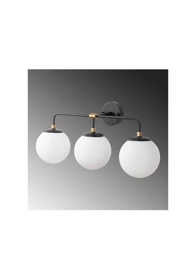 Siyah Boyalı Aplik E14 Metal Cam 22x24cm Çok Renkli