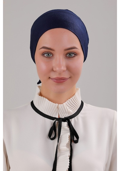 Melodi Scarf Tesettür Geçmeli Bağcıklı Viskon Likralı Bone Lacivert Lacivert Melodi Scarf Tesettür Geçmeli Bağcıklı Viskon Likralı Bone Lacivert Lacivert