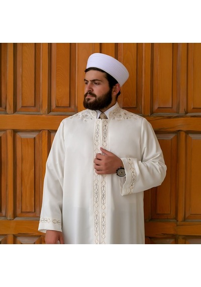 Kariyer İmam Cübbesi Krem Çok Renkli