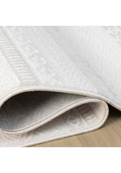 Krem Bej Etnik Şerit Desenli Modern Halı - Nd15502ks Krem - Bej