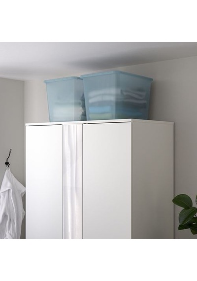 Ikea Rykta Kapaklı Kutu, Şeffaf Gri-mavi, 36x50x35 Cm/44.5 Lt