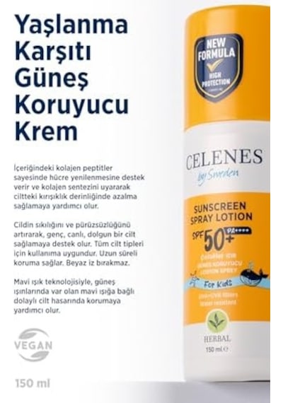 Herbal Spf 50+ Çocuk Güneş Koruyucu Losyon Sprey 150 Ml 50520469