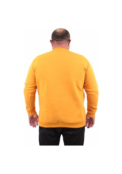 Moc Grande Mocgrande Erkek Büyük Beden Sıfır Yaka Sweat Only Free 23202 Hardal
