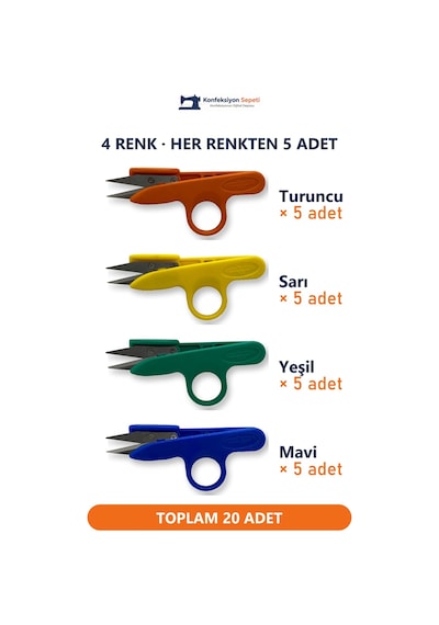 Golden Eagle İplik Temizleme Makası 20'li Paket Yaylı Dikiş Nakış Çıt Çıt Makas 4 Renk Karışık