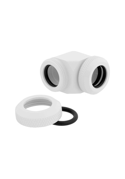 Corsair CX-9052027-WW Fitting (hard tube),XF Hardline 2-pack (90° Angled 12mm OD compression; glossy white)